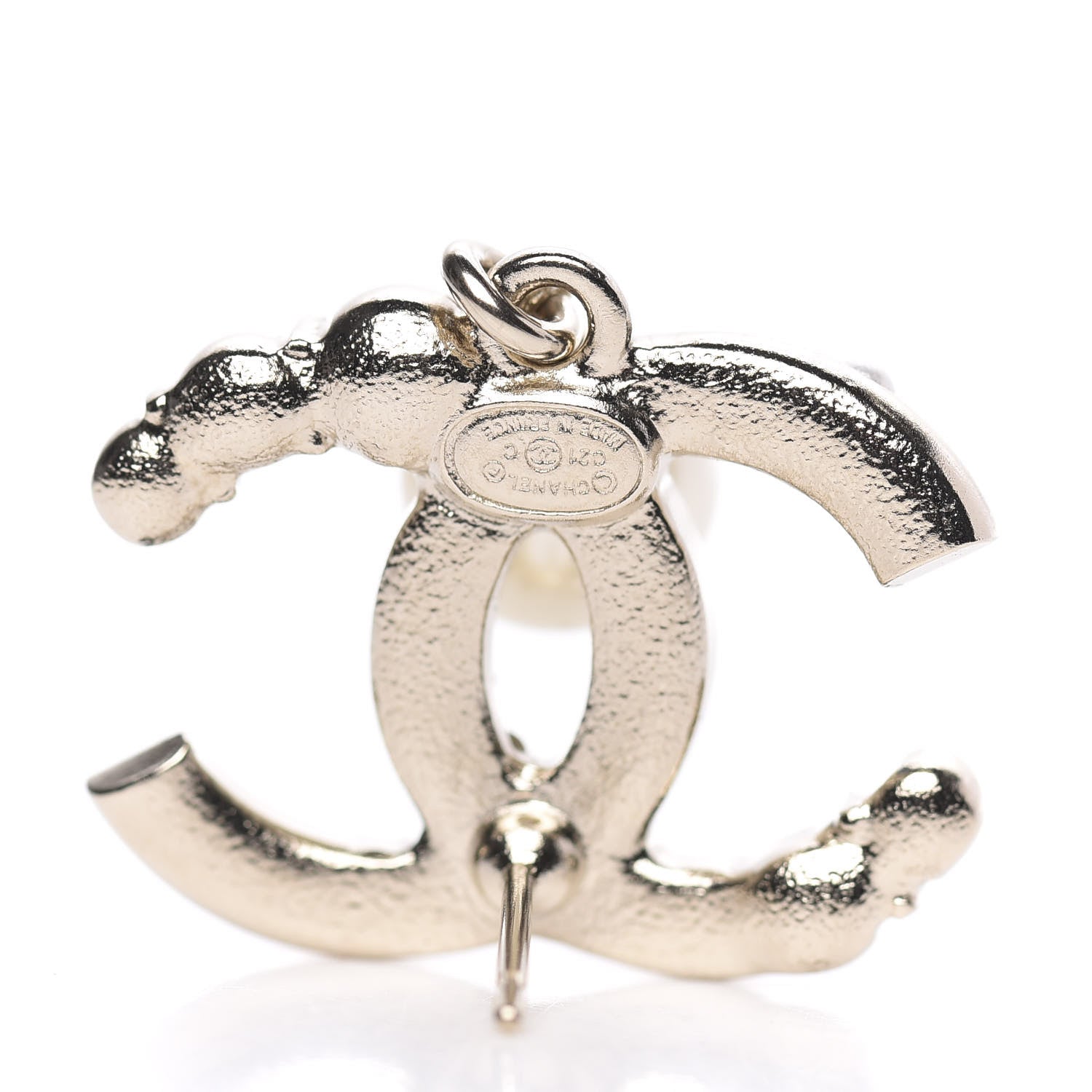 Chanel Crystal Pearl CC Drop Earrings Gold 3 of 5