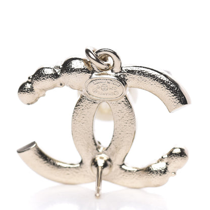 Chanel Crystal Pearl CC Drop Earrings Gold 3 of 5