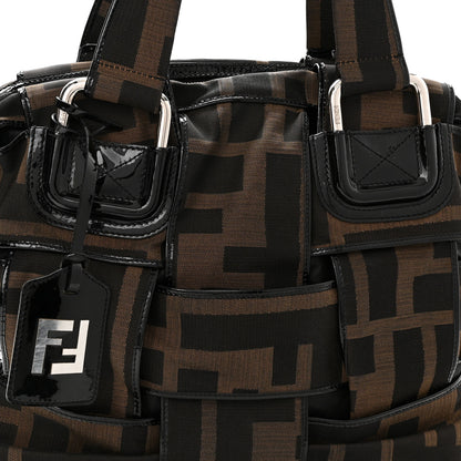Fendi Patent Zucca Crossword Grande Bag Tobacco 7 of 11
