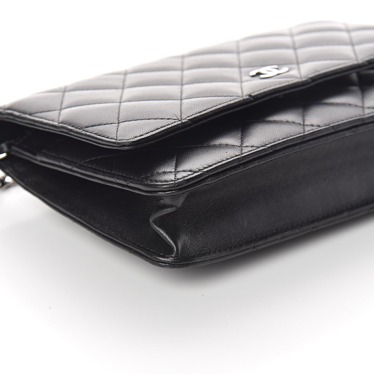 Chanel Lambskin Quilted Wallet On Chain WOC Black 9 of 10
