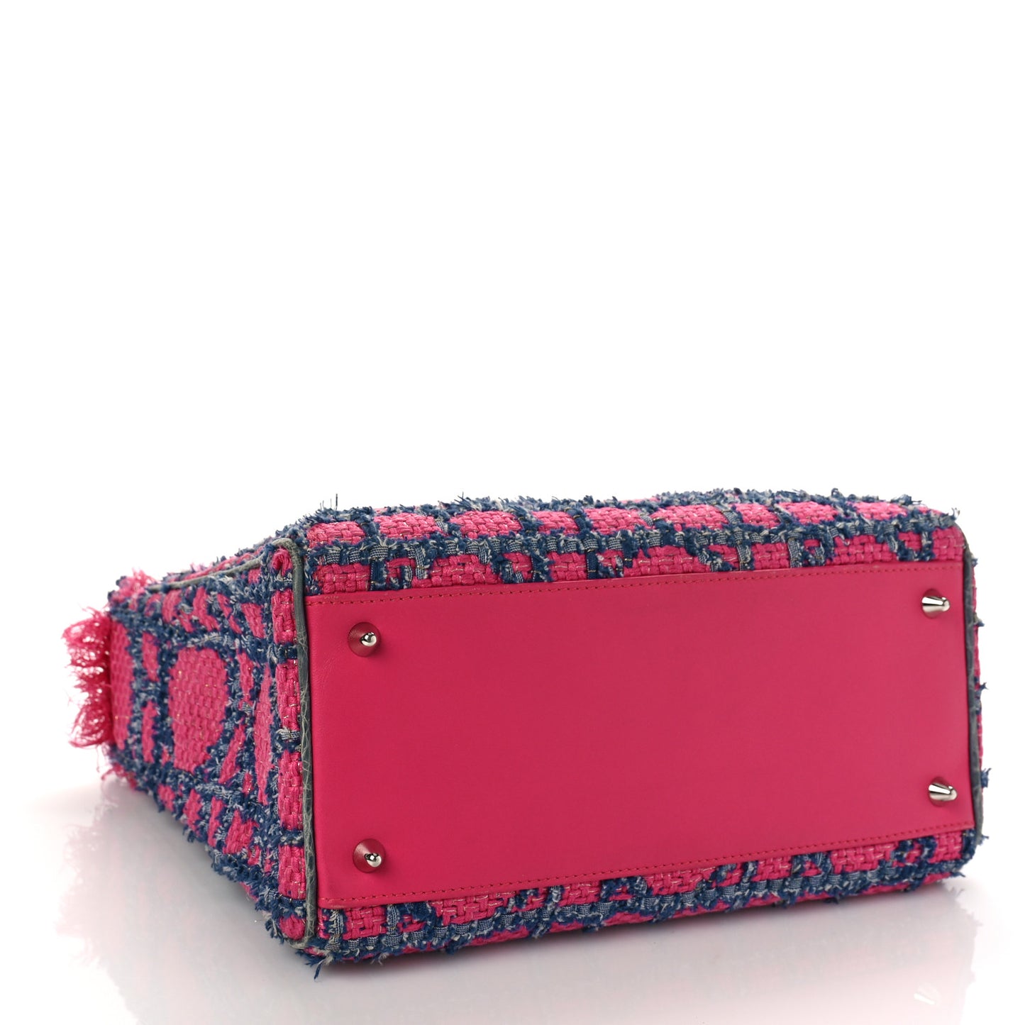 Tweed Crocodile Fringe Medium Lady Dior Multicolor