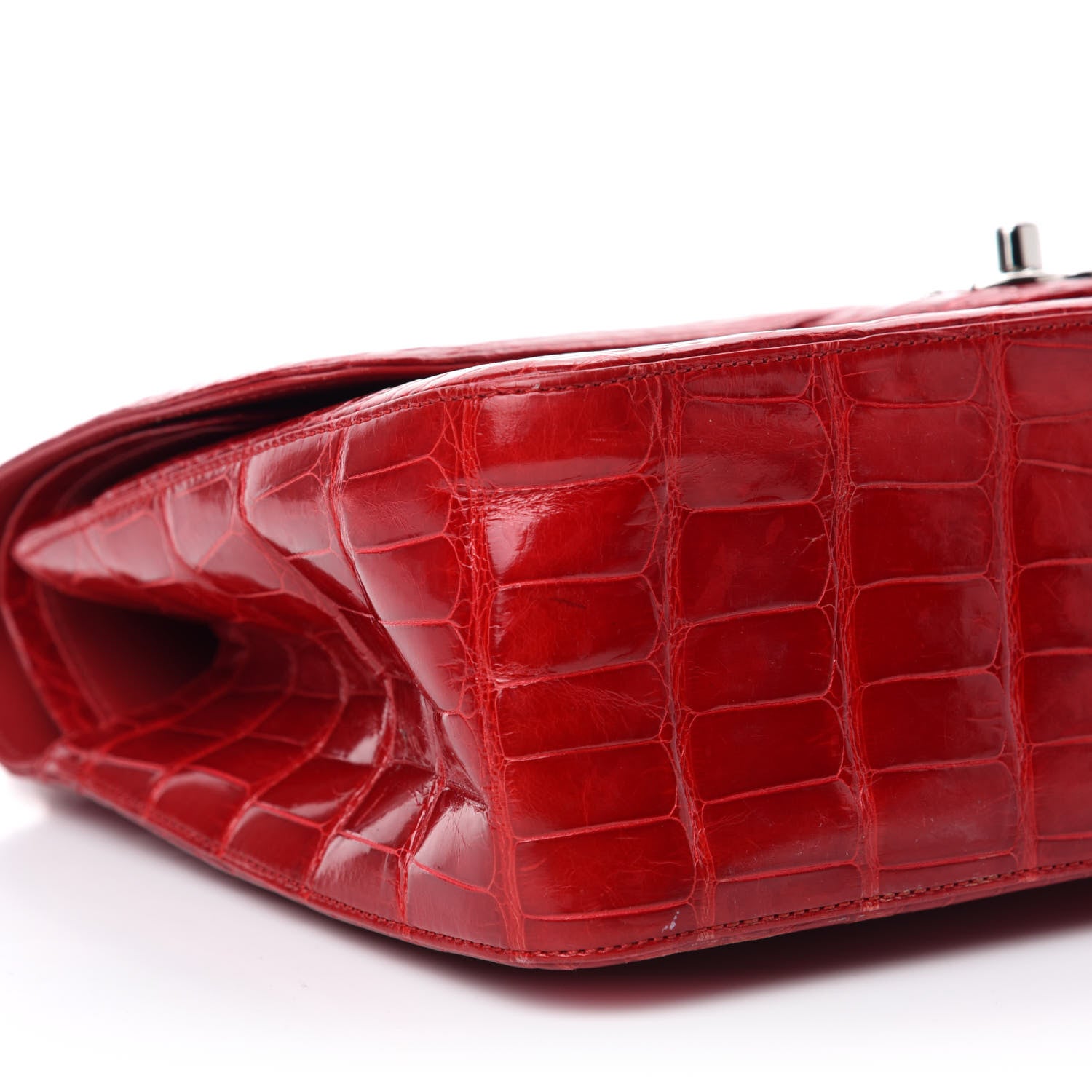 Chanel Alligator Jumbo Double Flap Red 7 of 19