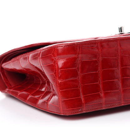 Chanel Alligator Jumbo Double Flap Red 7 of 19