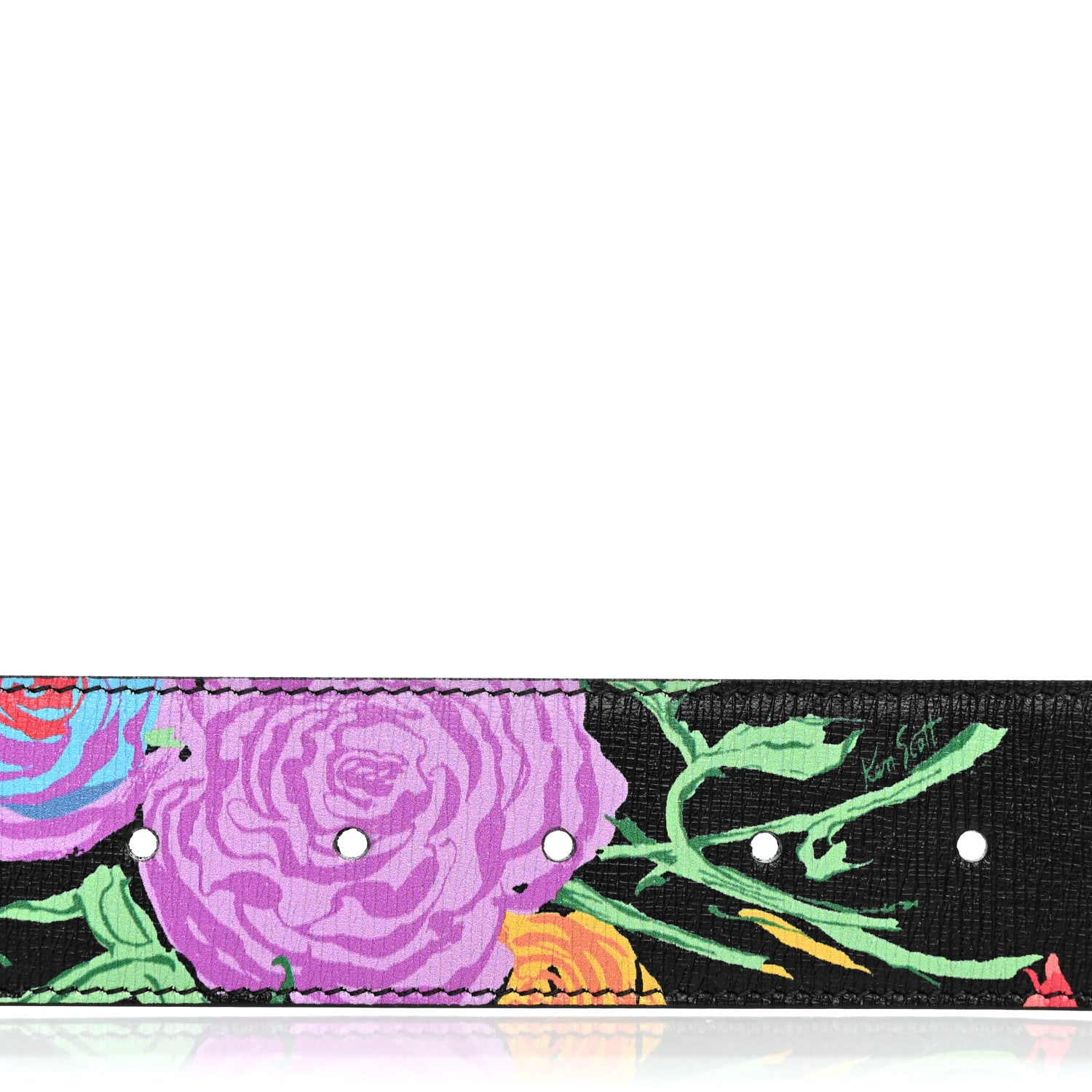 Gucci X KEN SCOTT Calfskin Double G 40mm Belt 80 32 Black Multicolor 5 of 5