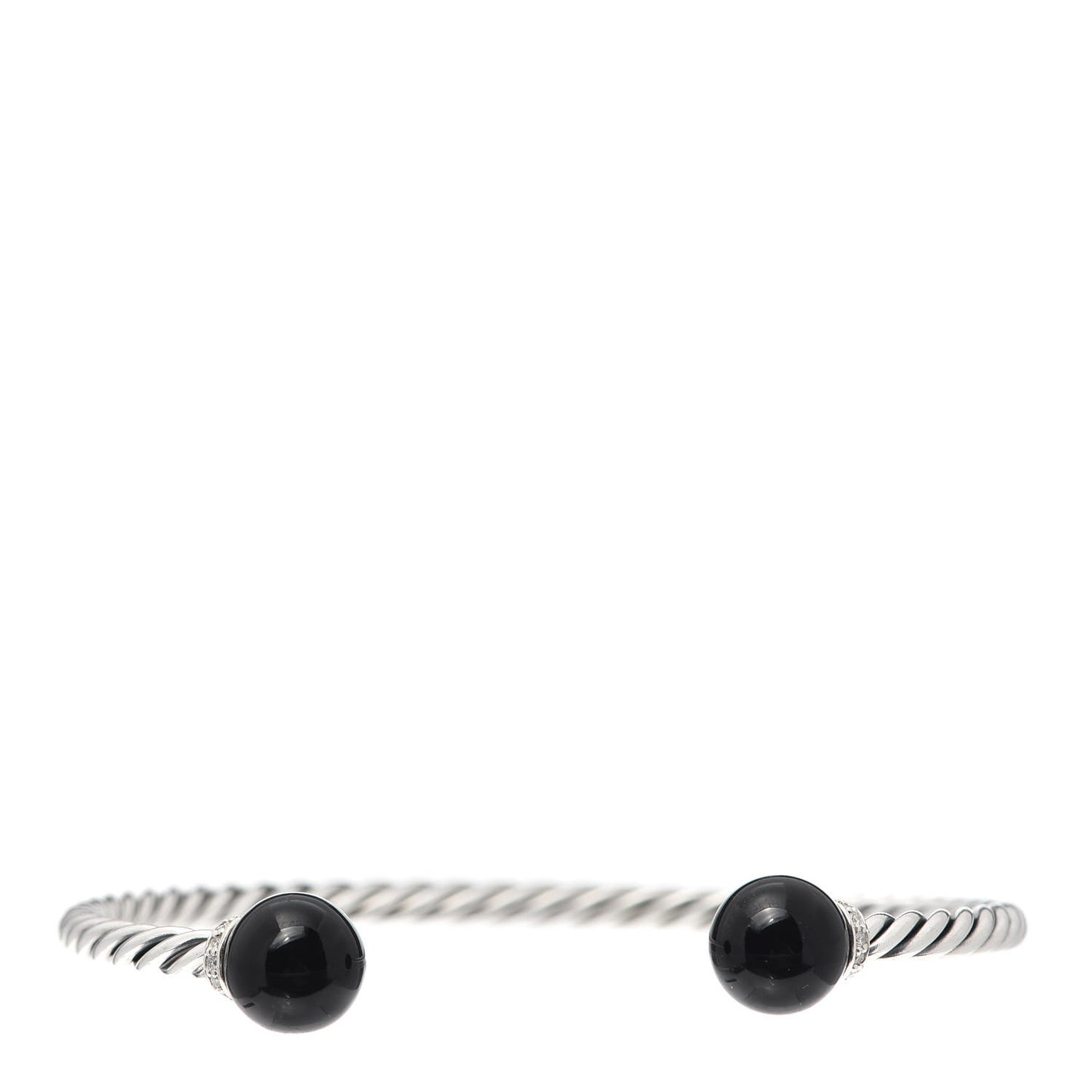 Sterling Silver Diamond Onyx 9mm Solari Bracelet