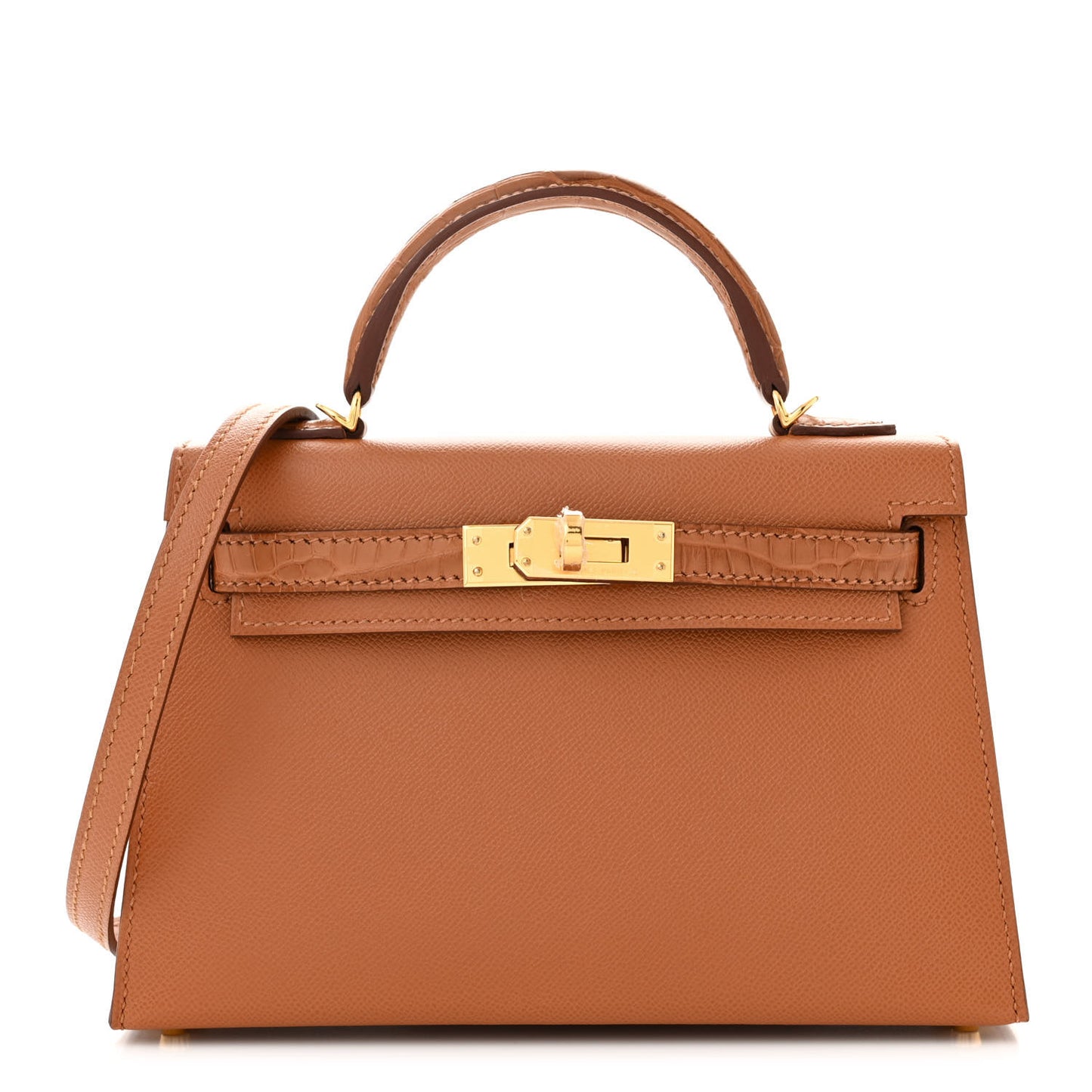 Madame Calfskin Matte Alligator Mini Kelly Sellier Touch 20 Gold