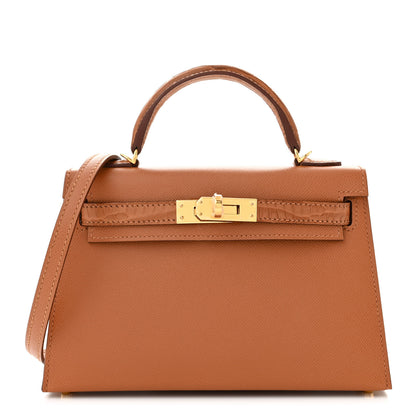 Hermes Madame Calfskin Matte Alligator Mini Kelly Sellier Touch 20 Gold 1 of 10