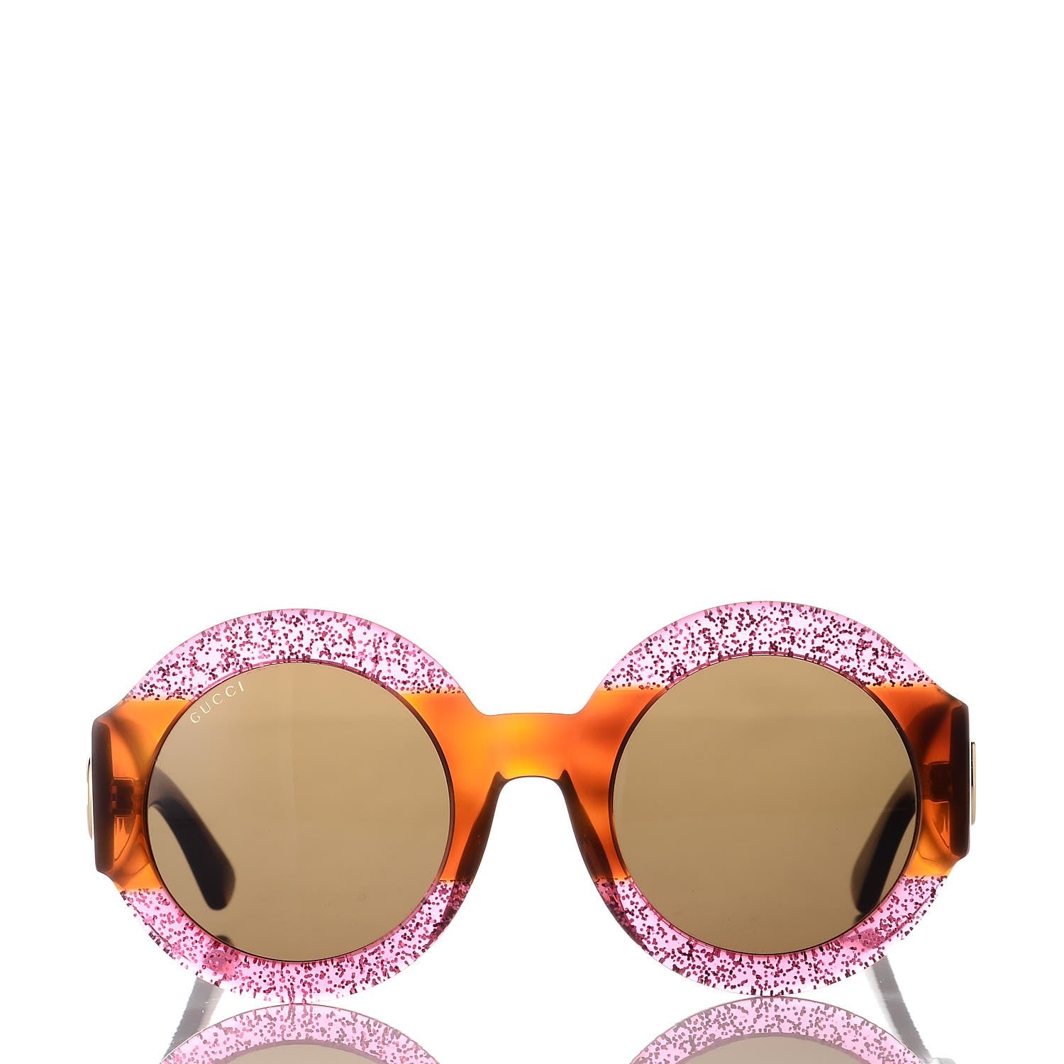 Gucci Acetate Round GG0084S Sunglasses Glitter Fuchsia 2 of 8
