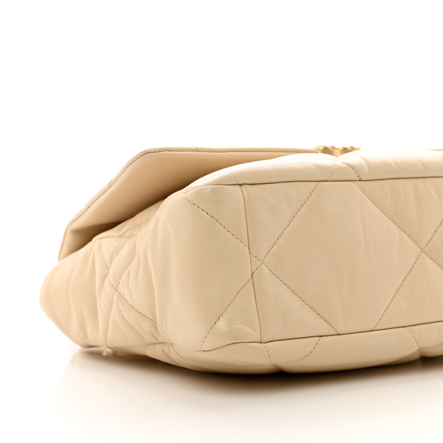Chanel Goatskin Quilted Large Chanel 19 Flap Beige 9 of 10