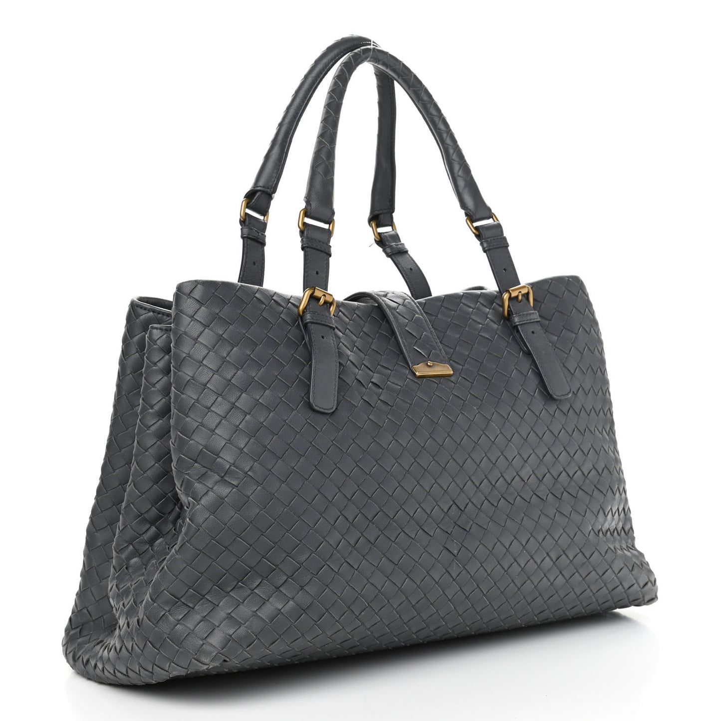 Nappa Intrecciato Medium Roma Tote Grey