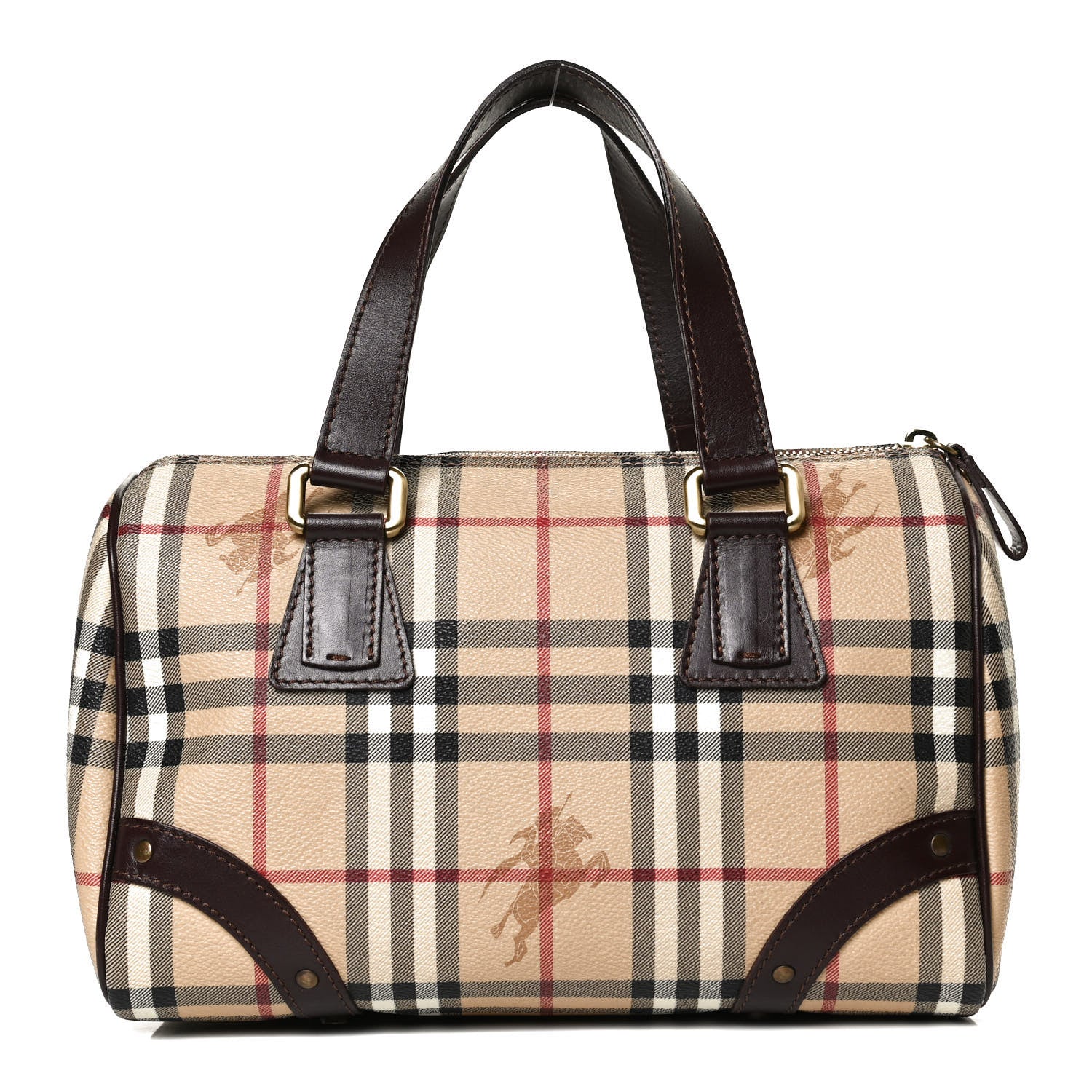Burberry Haymarket Check Studded Bowler Brown 1 of 10