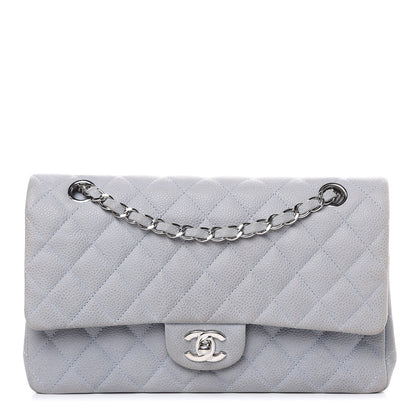 Chanel Iridescent Caviar Quilted Medium Double Flap Light Grey 1 of 16