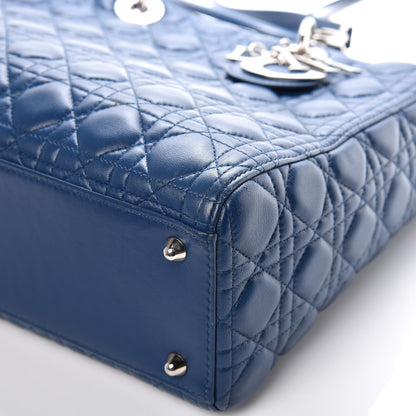 Christian Dior Lambskin Cannage Large Lady Dior Navy Blue 10 of 16