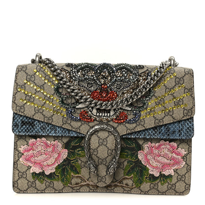 Gucci GG Supreme Monogram Python Embroidered Medium Dionysus Shoulder Bag 1 of 10