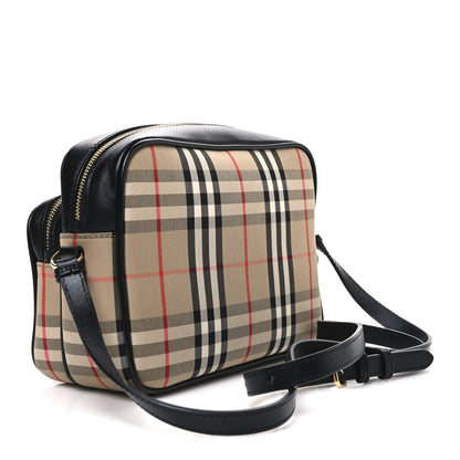 Burberry Calfskin Vintage Check Medium Camera Bag Archive Beige 3 of 10