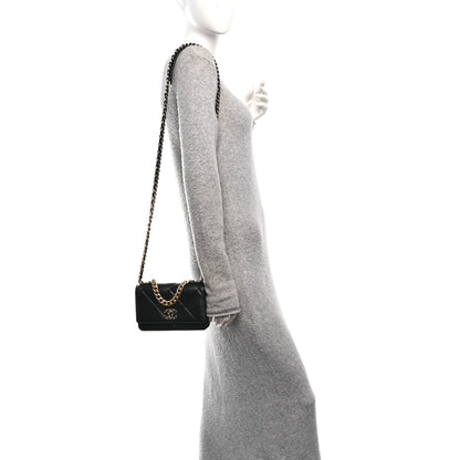 Chanel Lambskin Quilted Chanel 19 Wallet On Chain WOC Black 2 of 13