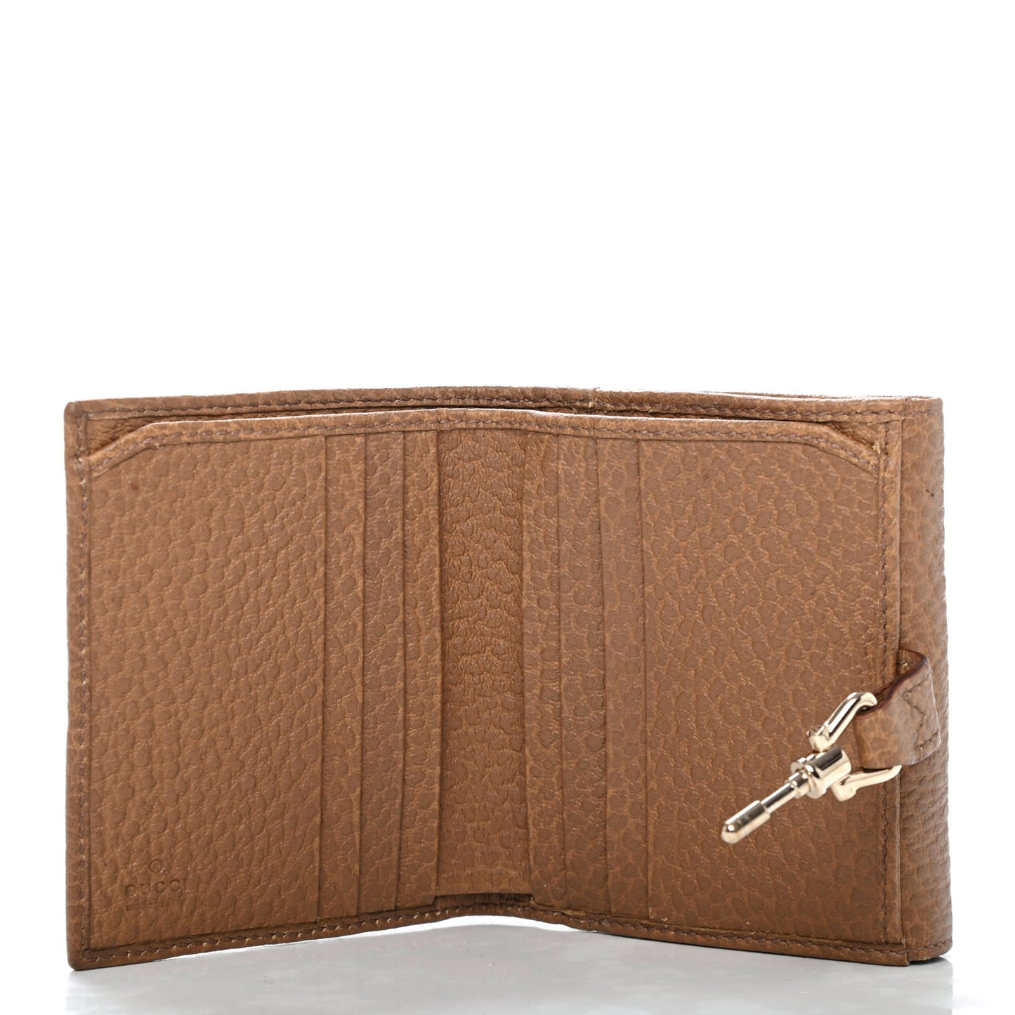 Pebbled Calfskin Jackie French Wallet Beige