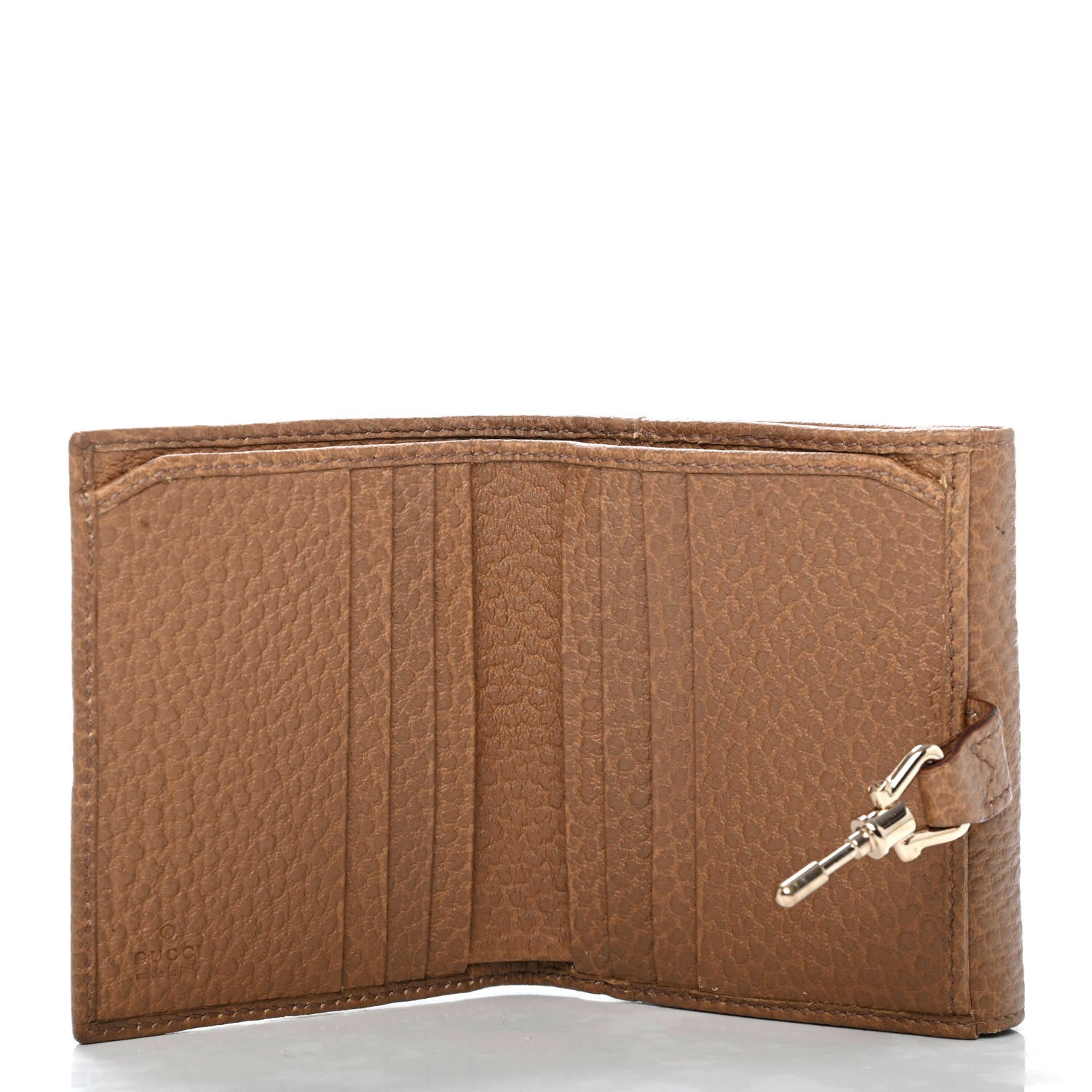 Gucci Pebbled Calfskin Jackie French Wallet Beige 4 of 4
