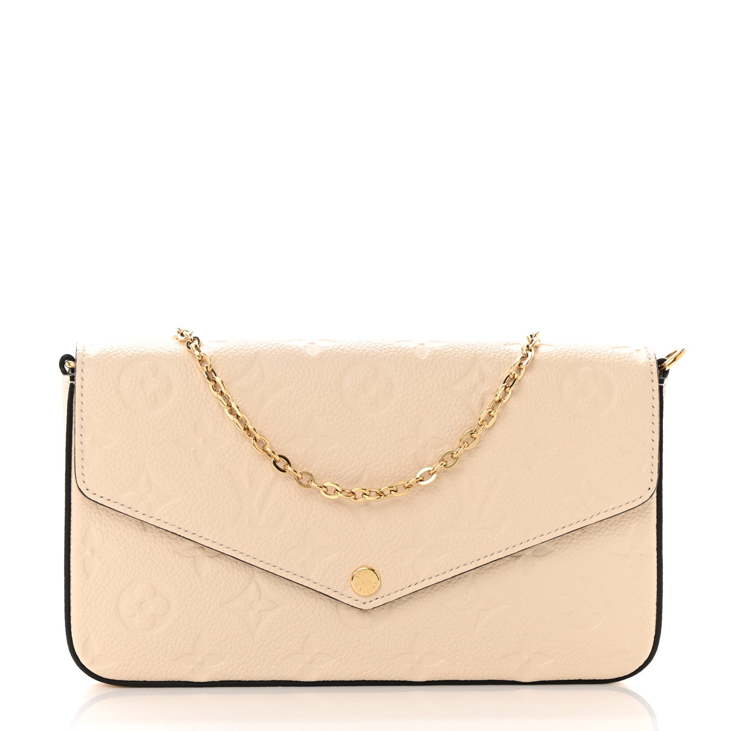 Louis Vuitton Empreinte Pochette Felicie Chain Wallet Cream 2 of 10