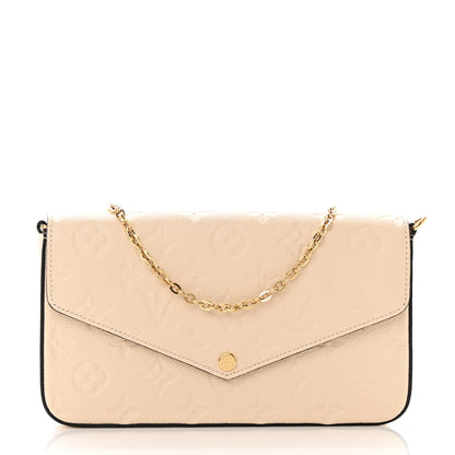 Louis Vuitton Empreinte Pochette Felicie Chain Wallet Cream 2 of 10