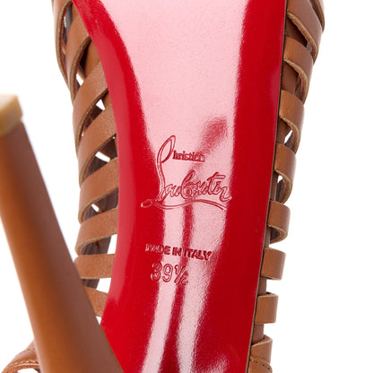 Christian Louboutin Calfskin Buchon 120 Cage Sandals 39.5 Cuoio 6 of 8