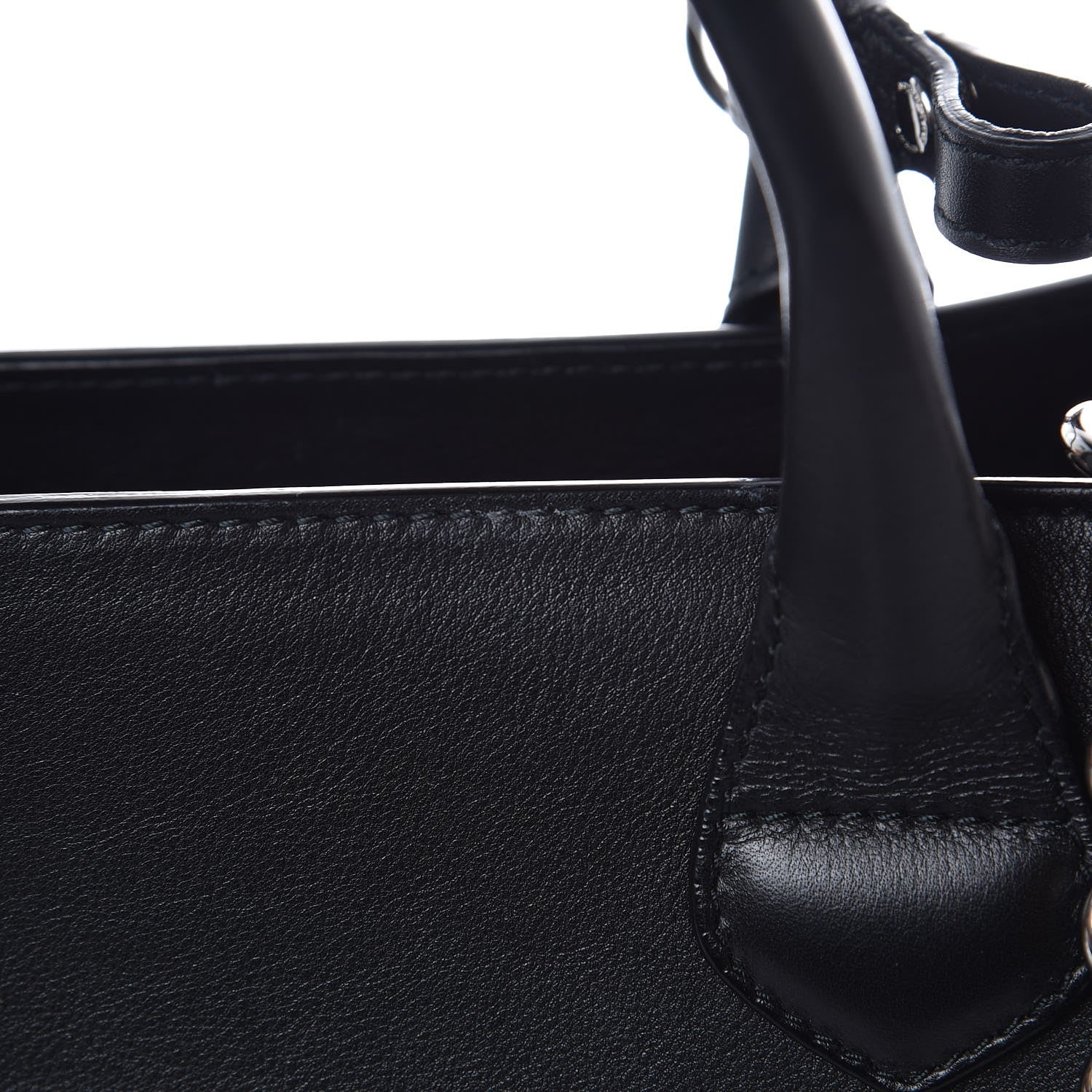 Burberry Smooth Calfskin Medium Chain Banner Tote Black 9 of 9