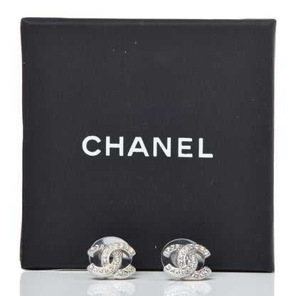 Chanel Crystal Mini Timeless CC Earrings Silver 5 of 10