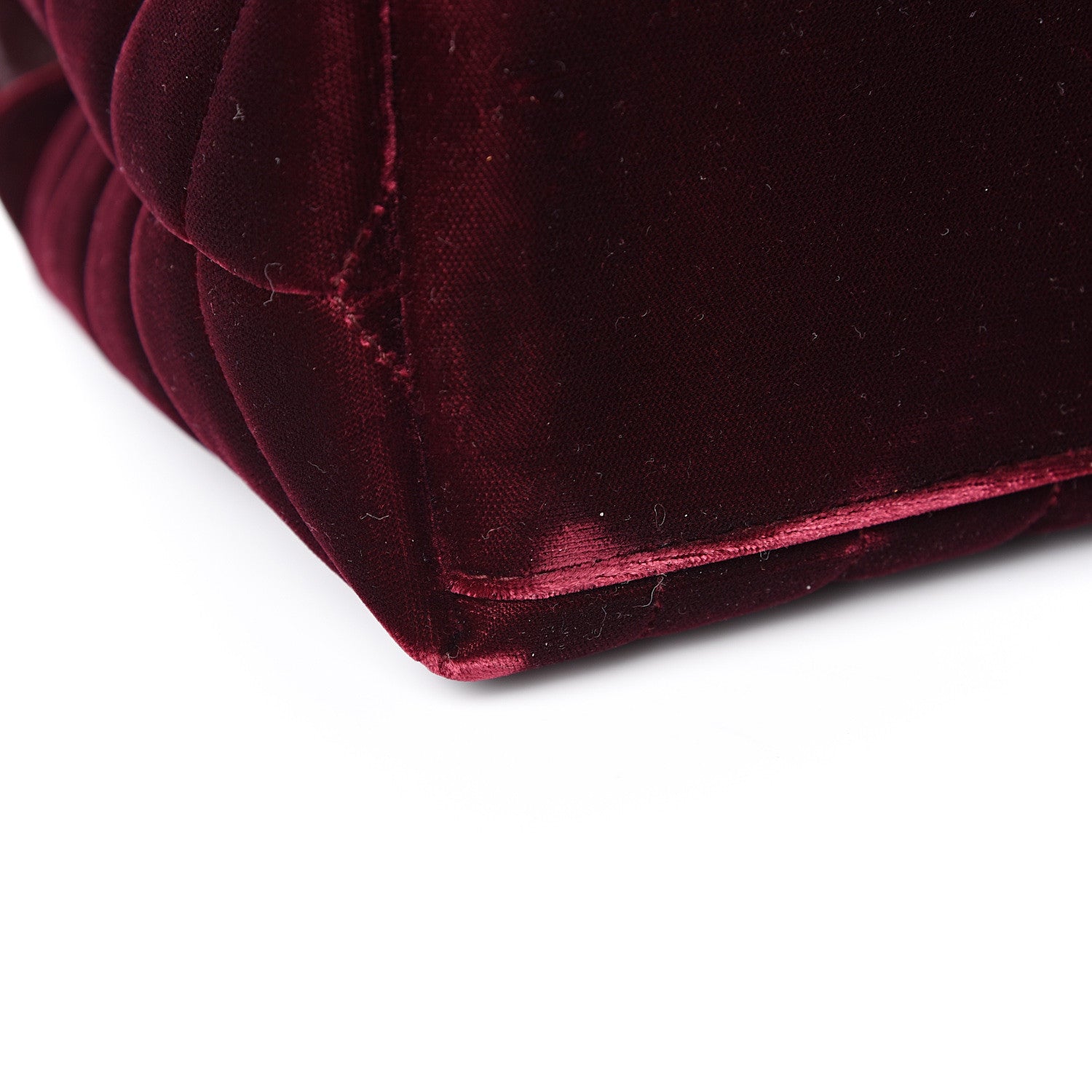 Saint Laurent Velvet Y Quilted Monogram Small Loulou Chain Satchel Burgundy 11 of 12