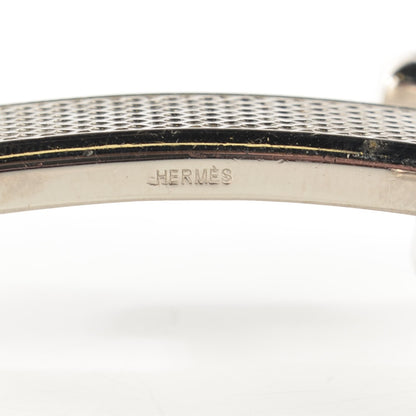 Hermes Palladium Guilloche 32mm H Belt Buckle Silver 4 of 4