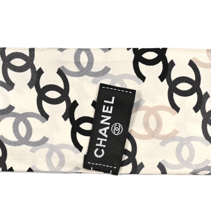 Chanel Silk CC Slim Bandeau Scarf Ecru Multicolor 3 of 4