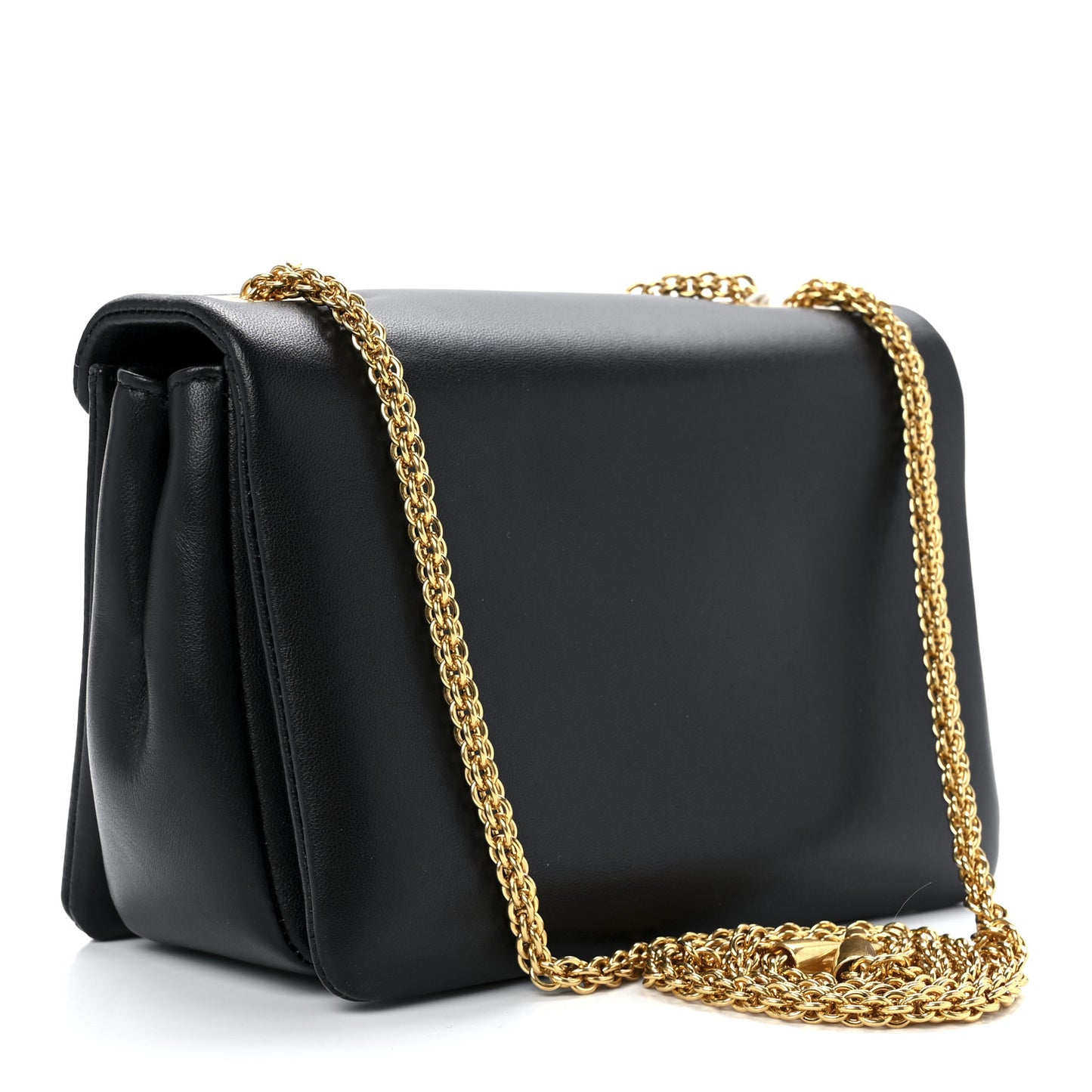 Nappa One Stud Chain Clutch Black
