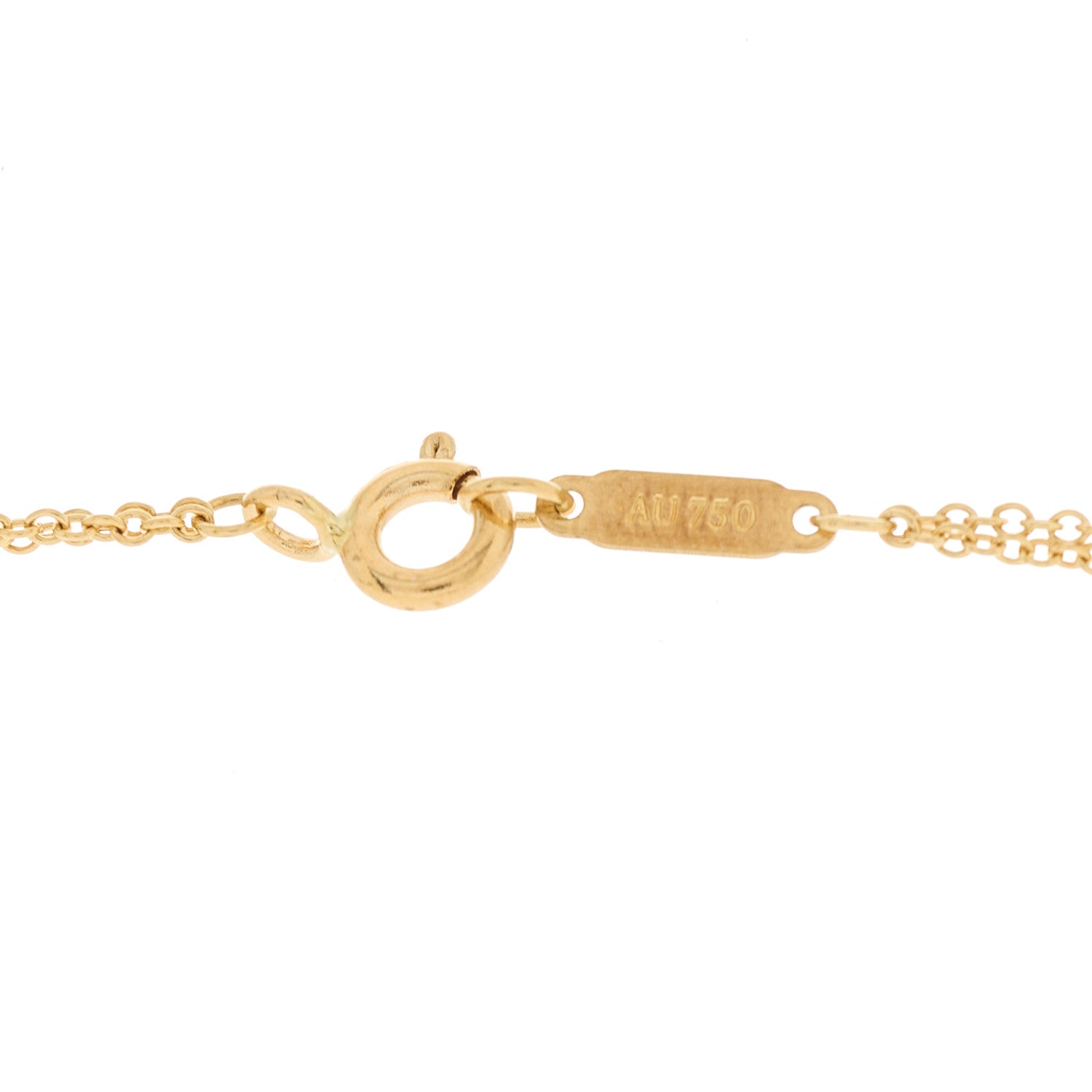 Tiffany 18K Yellow Gold Infinity Double Chain Pendant Necklace 5 of 5