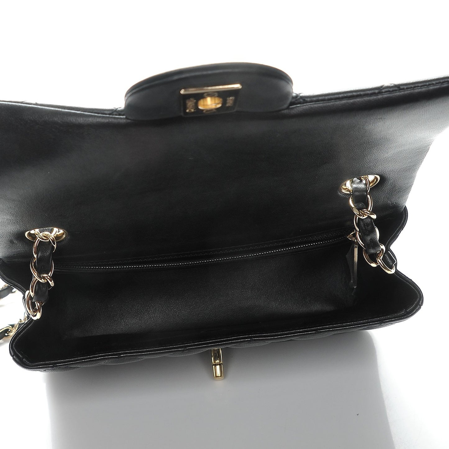 Lambskin Quilted Mini Rectangular Flap Black