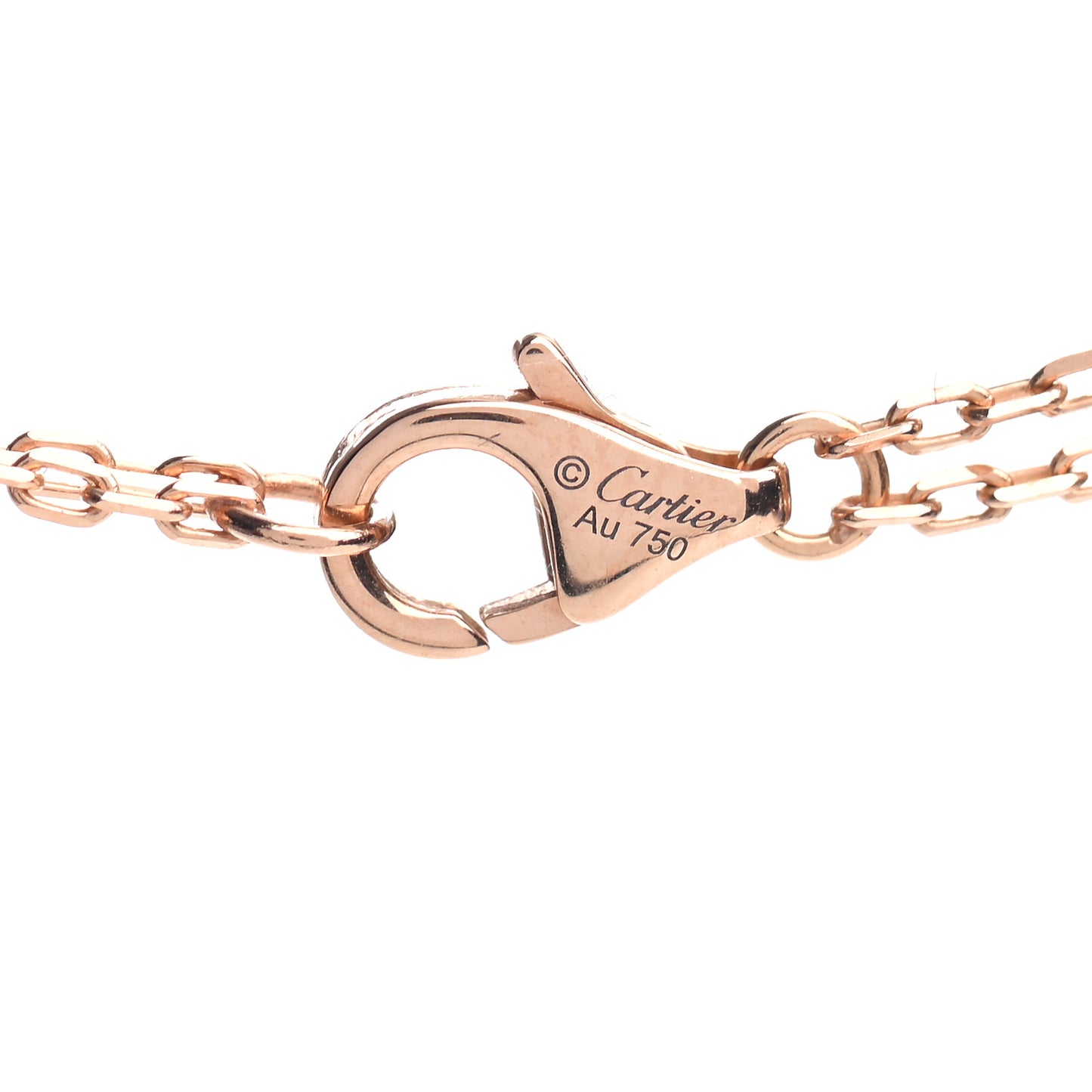 18K Pink Gold 2 Diamond LOVE Necklace