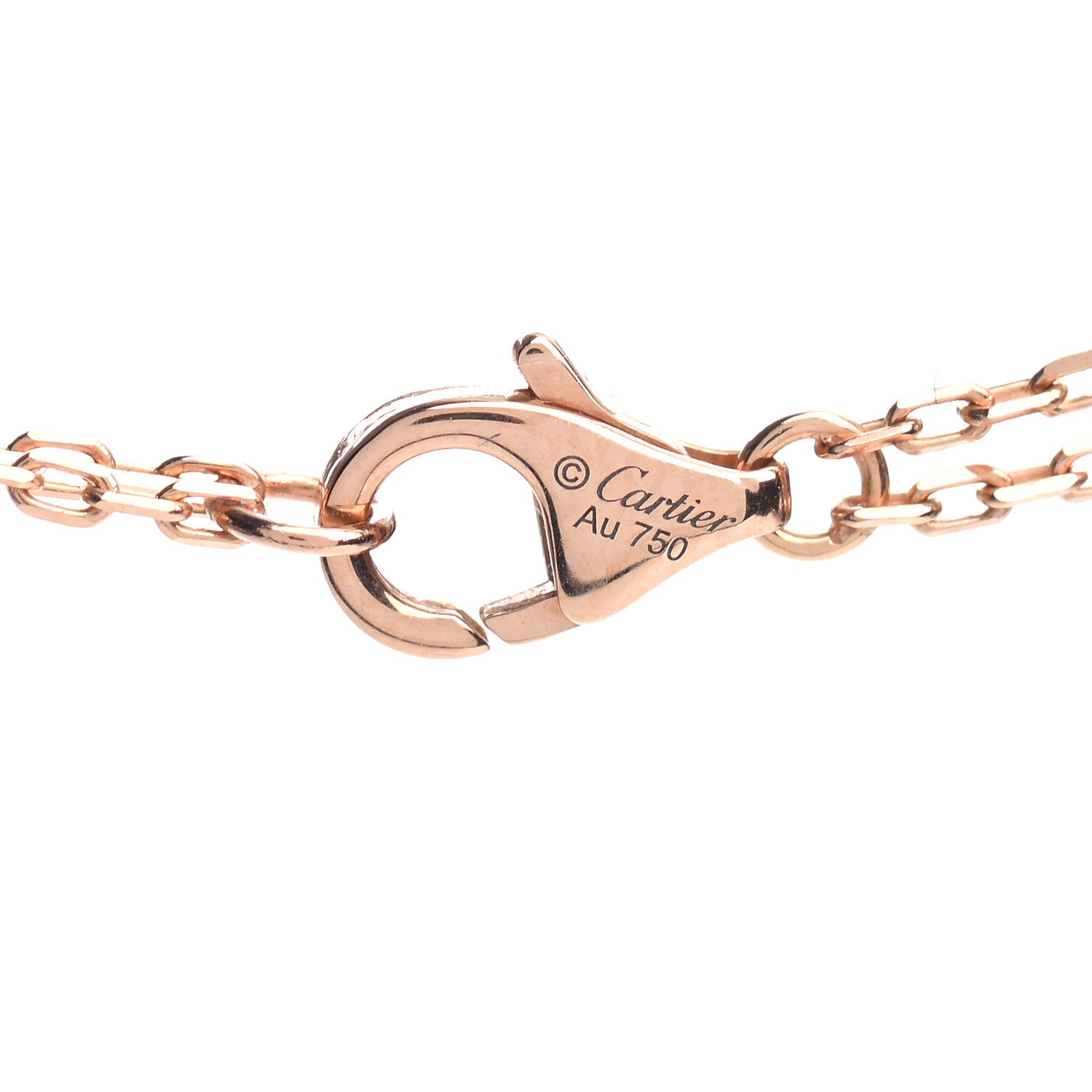 Cartier 18K Pink Gold 2 Diamond LOVE Necklace 4 of 5