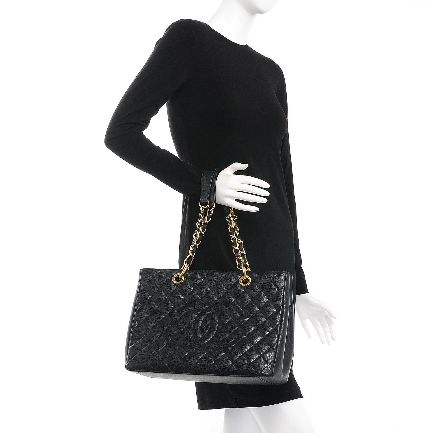 Chanel Caviar Quilted Grand Shopping Tote GST Black 2 of 7