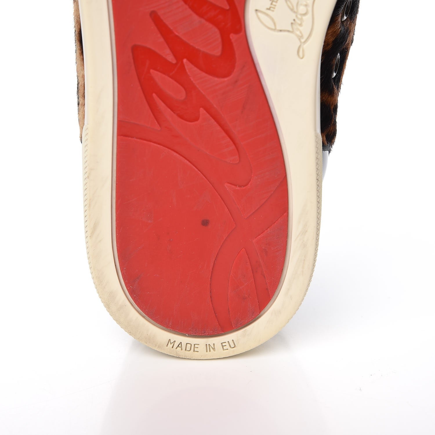 Christian Louboutin Men's Pony Hair Spikes Orlato Flat Sneakers 42.5 Leopard 12 of 13