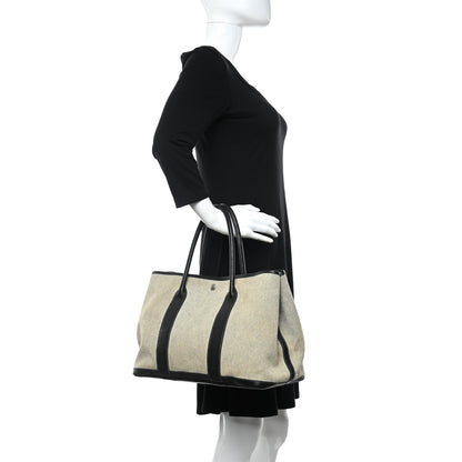 Hermes Toile Buffle Skipper Garden Party 36 MM Tote Black 2 of 5
