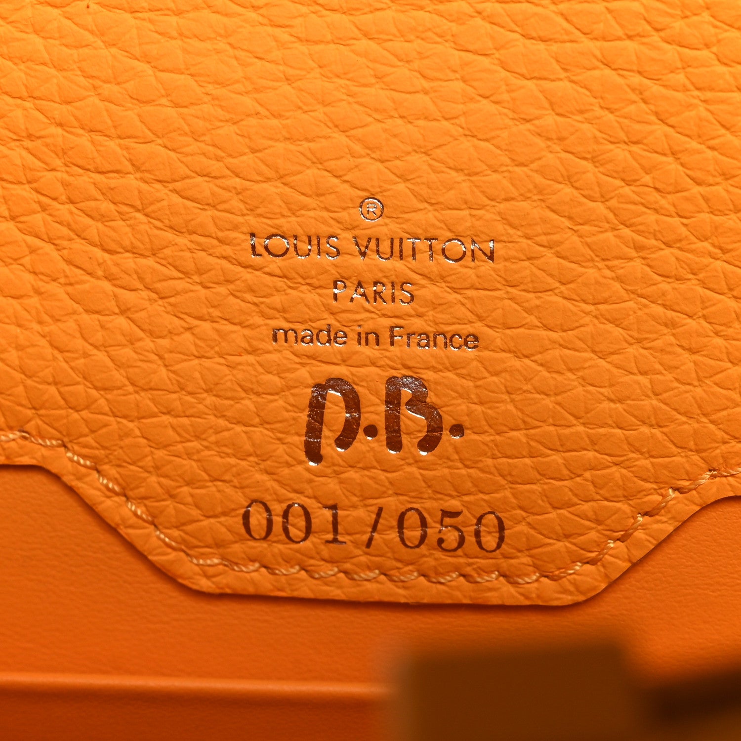 Louis Vuitton Taurillon Daniel Buren Artycapucines MM Orange White 7 of 12