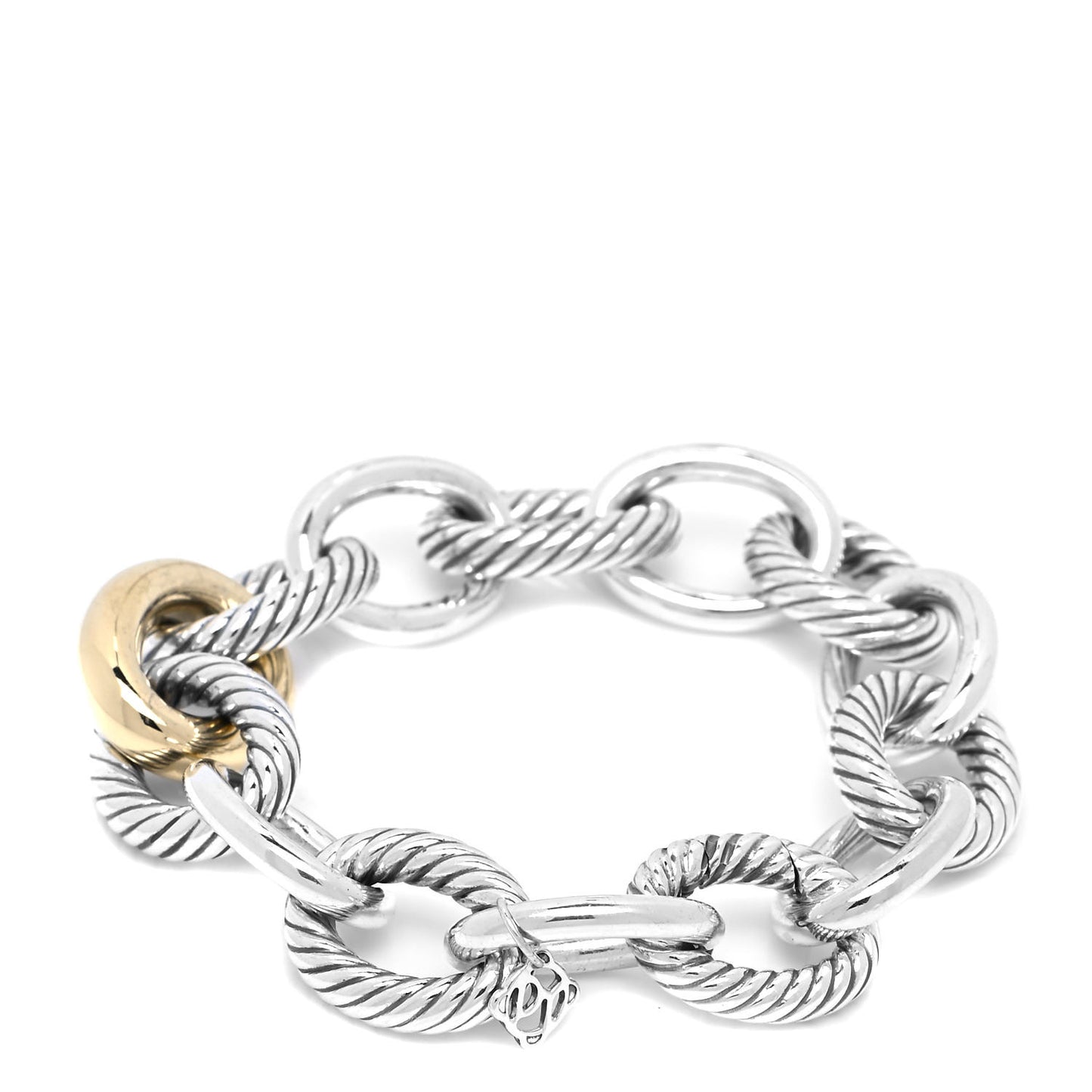 Sterling Silver 18K Yellow Gold 19mm Extra Large Oval Link Bracelet