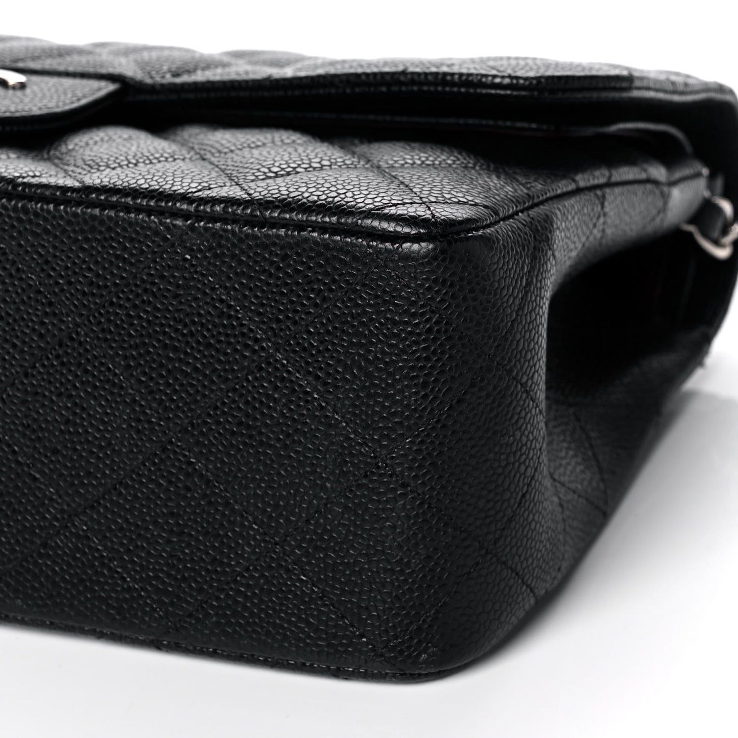 Caviar Quilted Jumbo Double Flap Black