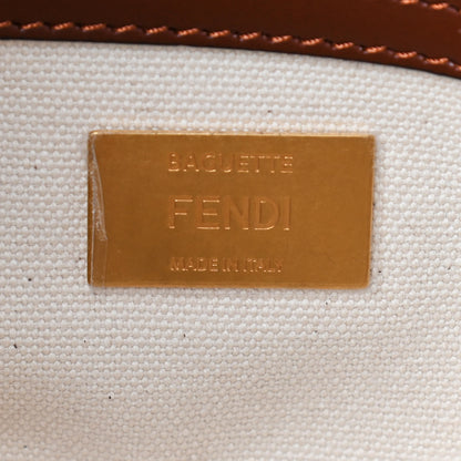 Fendi X SARA COLEMAN Canvas Vitello King Seta FF Fish Eye Embroidered Baguette Grezzo Multicolor Ghianda 6 of 12