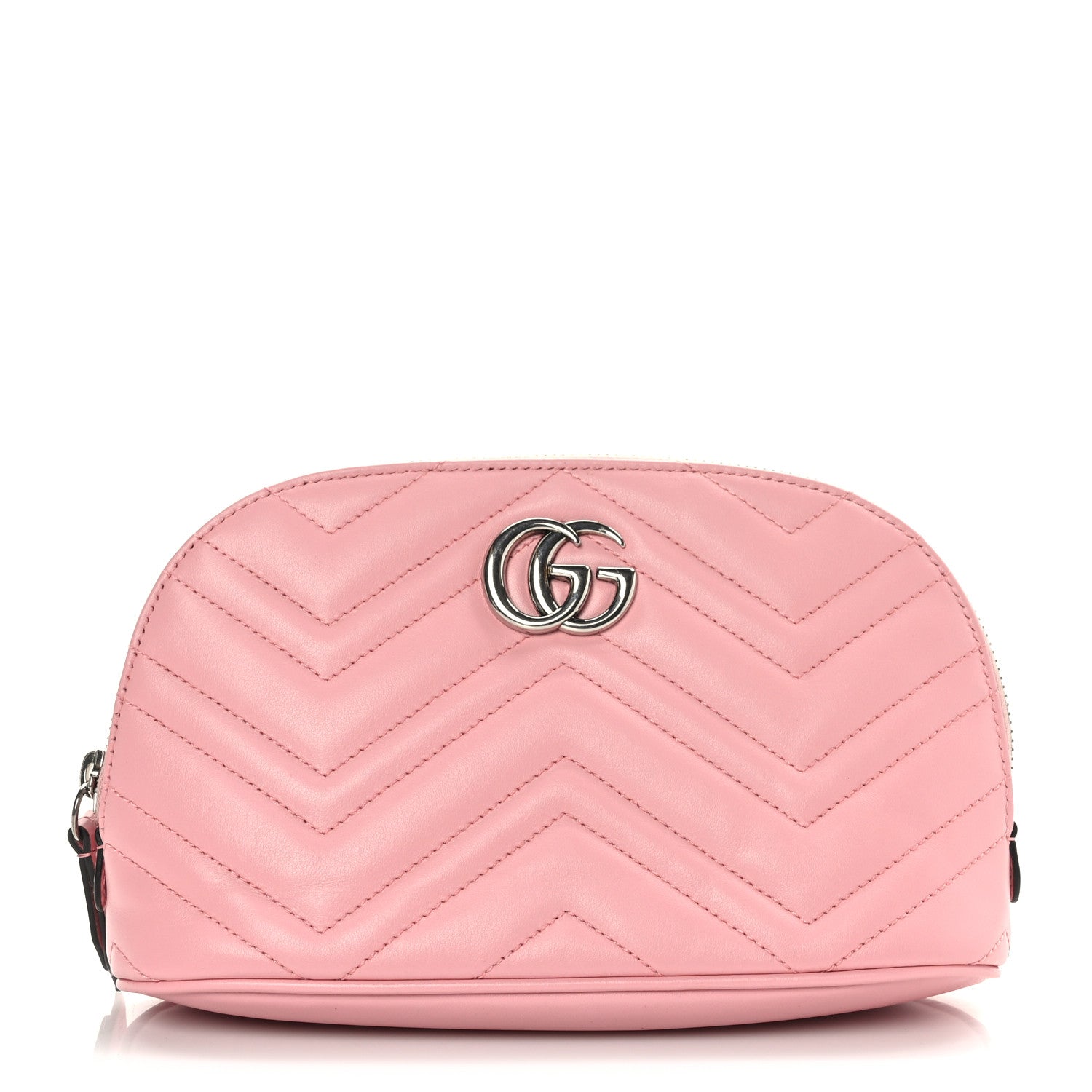 Gucci Calfskin Matelasse Large GG Marmont Pouch Cosmetic Case Wild Rose 1 of 9