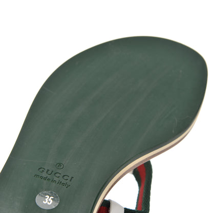 Gucci Calfskin Web Thong Sandals 35 White 12 of 14