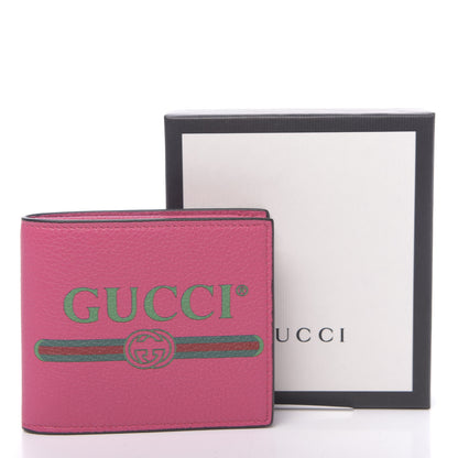 Gucci Grained Calfskin Logo Bi-Fold Wallet Box Pink Green 8 of 8