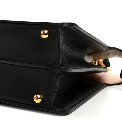 Fendi Vitello Seta Nappa Bi-Color Small Peekaboo I SEE U Satchel Black Light Rose Tortora 11 of 12