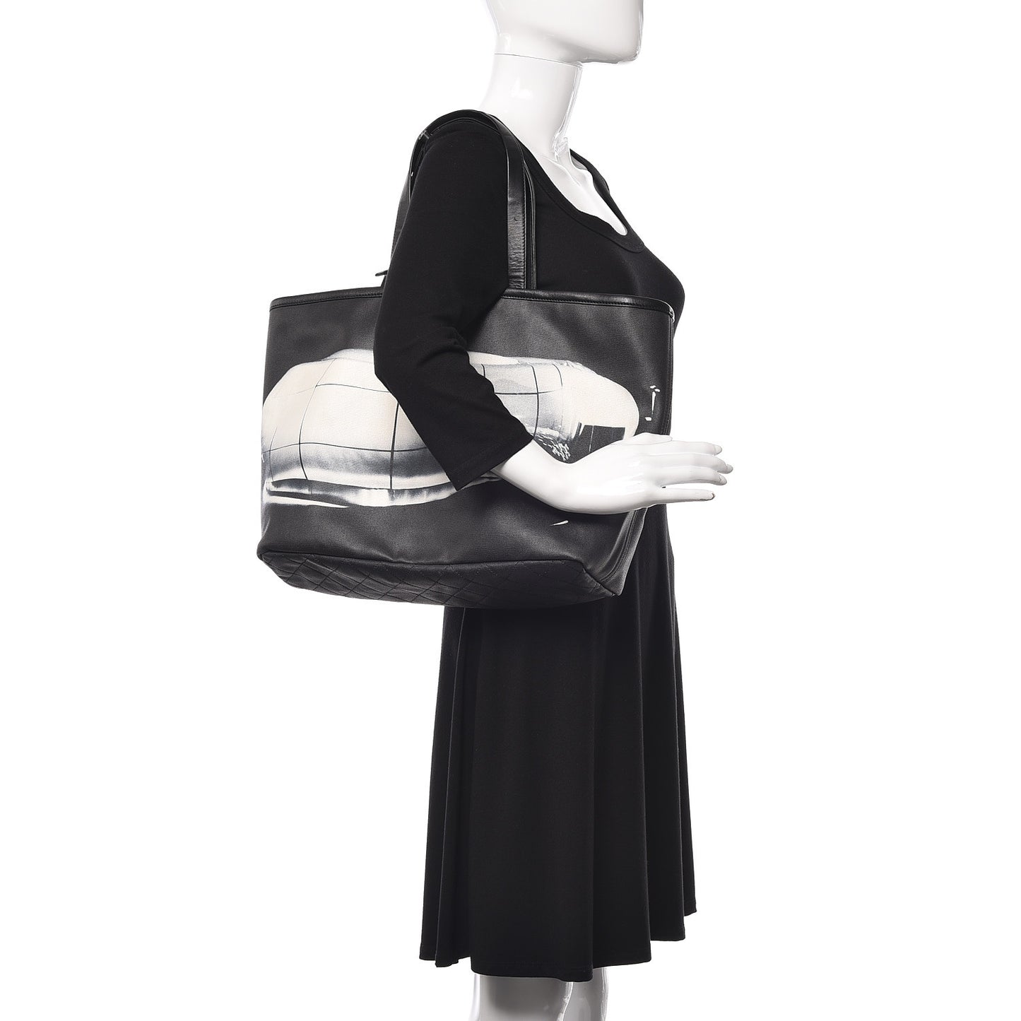 Canvas Karl Lagerfeld Mobile Art Tote Black