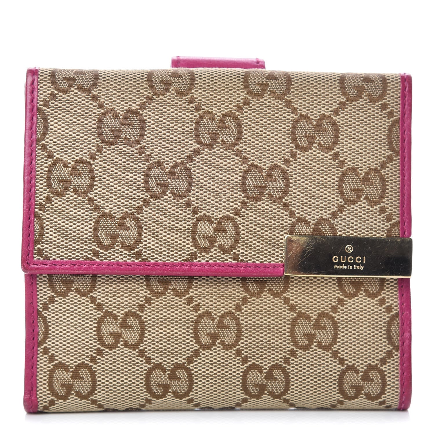 Gucci Monogram Dice French Flap Wallet Fuchsia 1 of 14