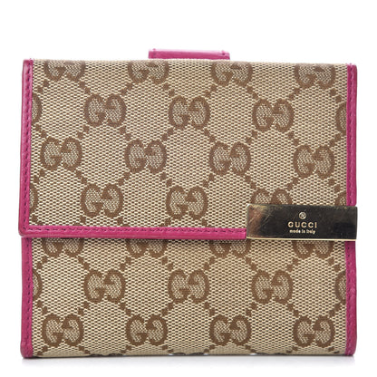 Gucci Monogram Dice French Flap Wallet Fuchsia 1 of 14