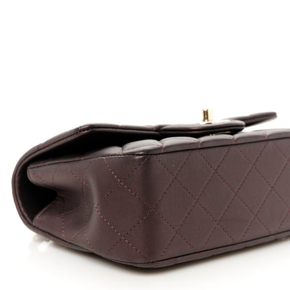 Chanel Iridescent Lambskin Quilted Mini Top Handle Rectangular Flap Burgundy 10 of 11